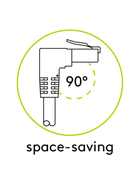 Cavo di rete Patch Connettore Angolato 90&deg CCA Cat.6A UTP 2m Bianco