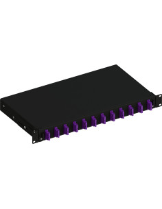 Cassetto Ottico 19'' Scorrevole con 12 Bussole SC Duplex Multimodale OM4 Nero
