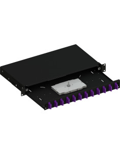 Cassetto Ottico 19'' Scorrevole con 12 Bussole SC Duplex Multimodale OM4 Nero 2