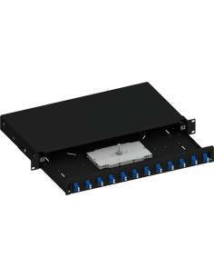 Cassetto Ottico 19'' con 12 Bussole LC Duplex Monomodale OS2 Nero 2