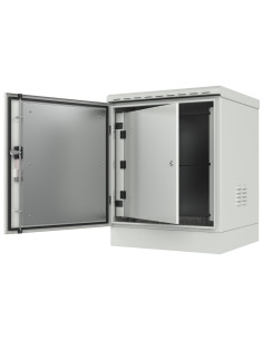 Armadio Rack 19'' a Pavimento 16U grigio IP66 Doppia Porta Cieca prof. 600 mm 2