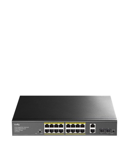 Switch Gigabit PoE+ 16 Porte con 2 Uplink GBE e 2 Gigabit SFP