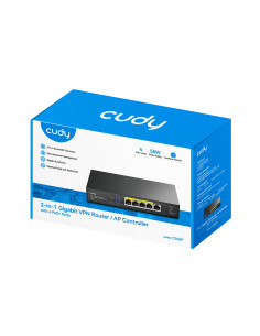 Router 2in1 SMB VPN / AP Controller con 4 Porte PoE+ 2