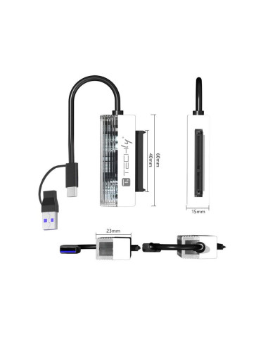 Adattatore USB-C&trade USB-A 2 in 1 a SATA 2.5''