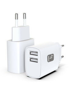 Caricatore Alimentatore 2x USB-A 12W da Muro