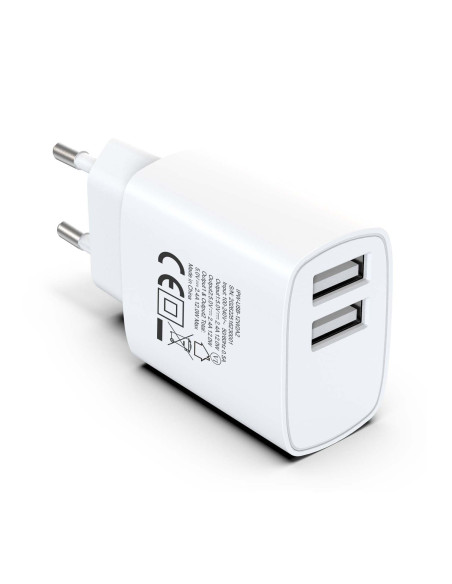 Caricatore Alimentatore 2x USB-A 12W da Muro