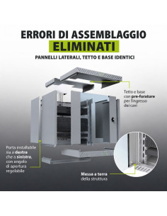 Armadio Rack 19'' a Muro 15U da Assemblare Profondit&agrave 400-600 mm Nero 2