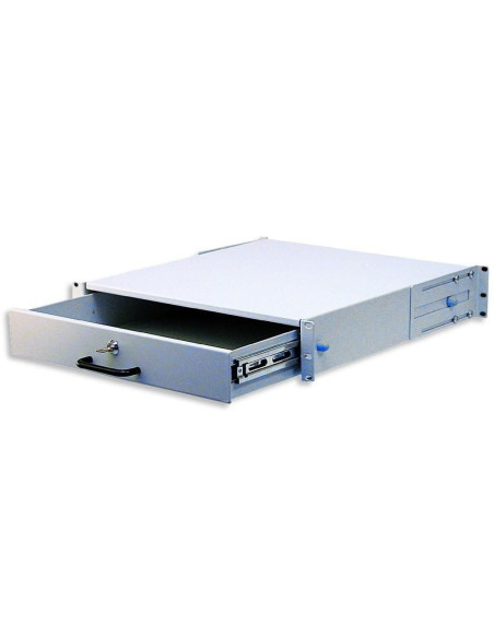 Cassetto Porta Tastiera 2U per Armadi Rack 19'' con Serratura Grigio