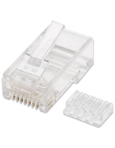 Confezione 100 Plug RJ45 UTP per Cavo Rigido Cat.6