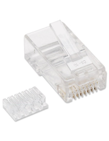 Confezione 100 Plug RJ45 UTP per Cavo Rigido Cat.6