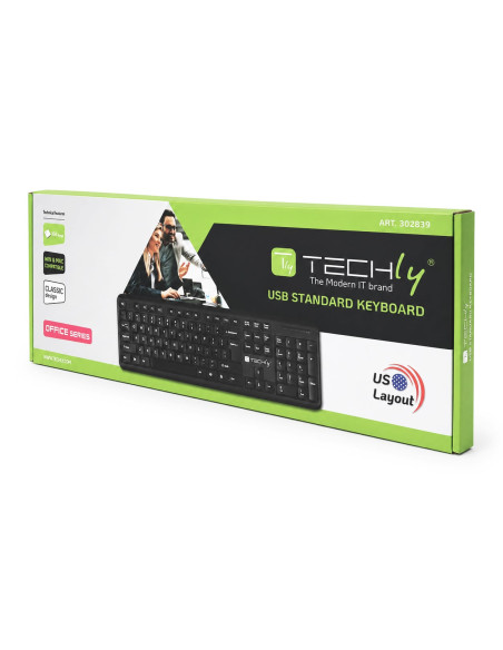 Tastiera USB 104 Tasti Layout Americano Nero