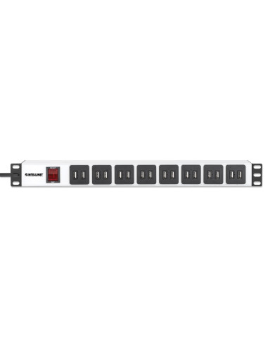 Multipresa per Rack 16 uscite USB tipo A Spina Schuko Angolata 1U