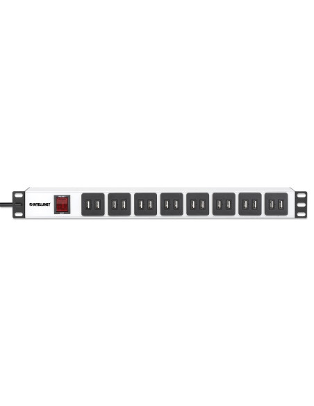 Multipresa per Rack 16 uscite USB tipo A Spina Schuko Angolata 1U