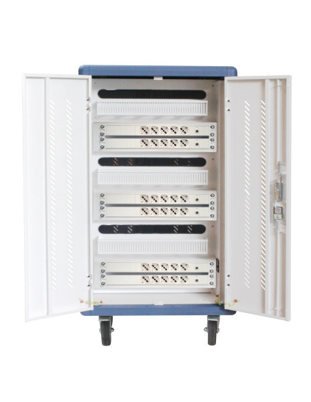 Carrello Stazione di Ricarica Ventilato 30 Notebook o Smartphone Bianco/Blu