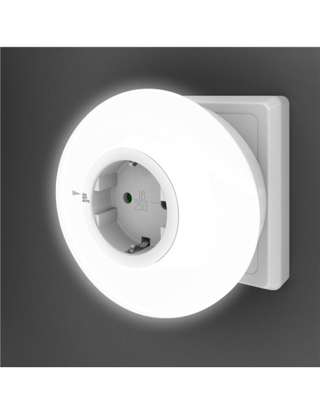 Luce Notturna a 3 LED Plug-In con Sensore Crepuscolare Bianco Freddo