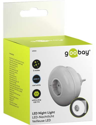 Luce Notturna a 3 LED Plug-In con Sensore Crepuscolare Bianco Freddo