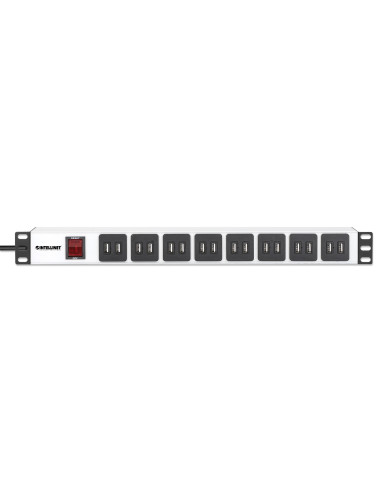 Multipresa per Rack 16 uscite USB tipo A Spina Schuko Angolata 1U