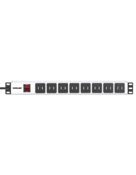 Multipresa per Rack 16 uscite USB tipo A Spina Schuko Angolata 1U