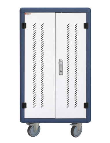 Carrello Stazione di Ricarica Ventilato 30 Notebook o Smartphone Bianco/Blu