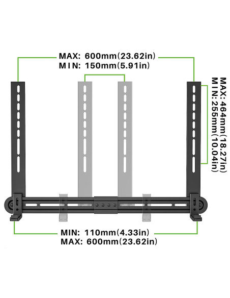 Supporto Universale per Soundbar da Muro o Staffa Max VESA 600x400