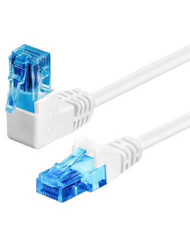 Cavo di rete Patch Connettore Angolato 90&deg CCA Cat.6A UTP 2m Bianco