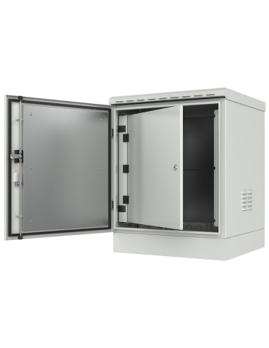 Armadio Rack 19'' a Pavimento 16U grigio IP66 Doppia Porta Cieca prof. 600 mm