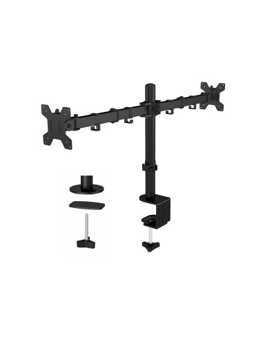 Supporto da Scrivania per 2 Monitor 13-27'' a Morsetto o Vite Passante