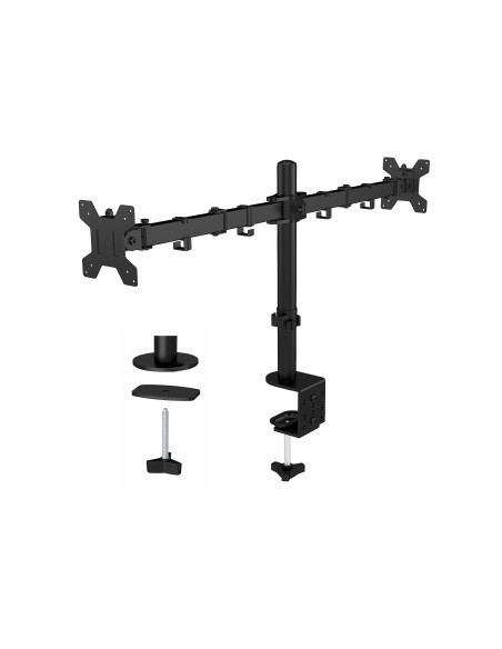 Supporto da Scrivania per 2 Monitor 13-27'' a Morsetto o Vite Passante