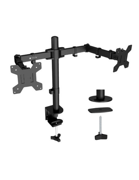Supporto da Scrivania per 2 Monitor 13-27'' a Morsetto o Vite Passante