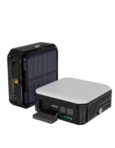Powerbank Outdoor Energia Solare 10000 mAh con Lampada da Campeggio/Torcia IP65 2xUSB