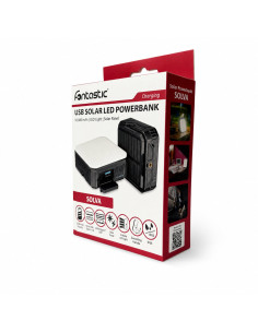 Powerbank Outdoor Energia Solare 10000 mAh con Lampada da Campeggio/Torcia IP65 2xUSB 2