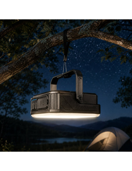 Powerbank Outdoor Energia Solare 10000 mAh con Lampada da Campeggio/Torcia IP65 2xUSB