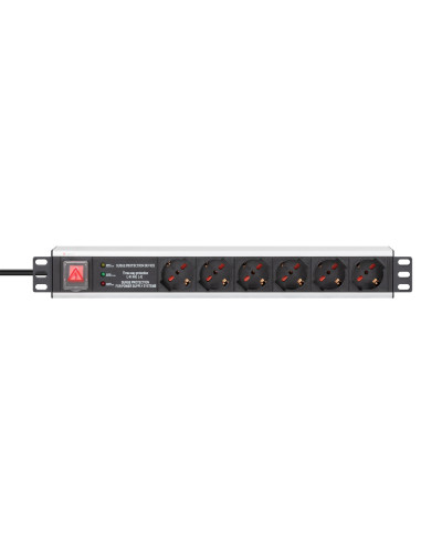 Multipresa 6 Posti Rack 19'' con Protezione e Interruttore Spina Italiana 1
