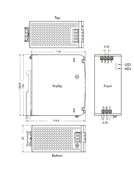 Alimentatore su Guida DIN 48V 5A 240W