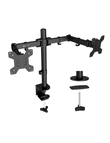 Supporto da Scrivania per 2 Monitor 13-27'' a Morsetto o Vite Passante