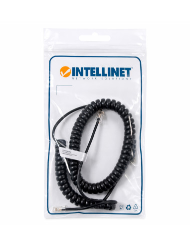 Cavo telefonico spiralato 4mt RJ10 4P4C Nero