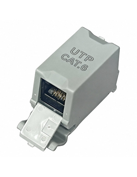 Adattatore per Guida DIN Cat.6 RJ45 F/F UTP