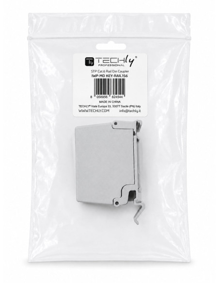 Adattatore per Guida DIN Cat.6 RJ45 F/F STP