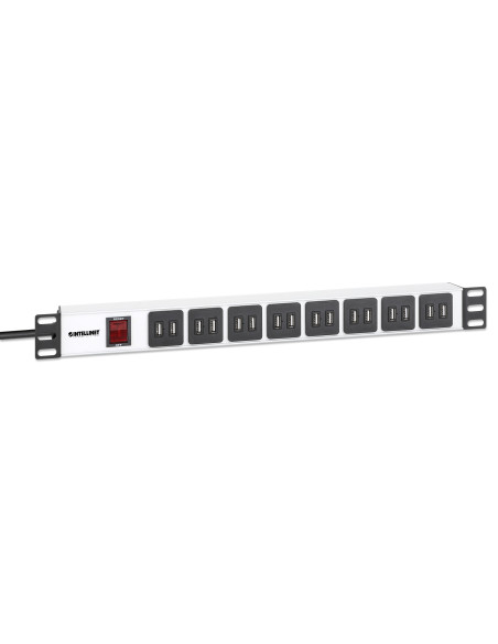 Multipresa per Rack 16 uscite USB tipo A Spina Schuko Angolata 1U