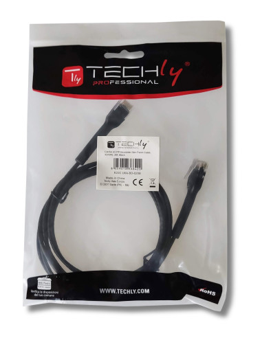 Cavo Slim Patch di Rete Pieghevole in Rame Cat.6A U/UTP 2m Nero