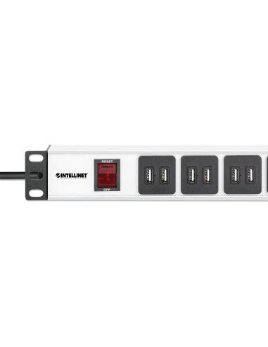 Multipresa per Rack 16 uscite USB tipo A Spina Schuko Angolata 1U