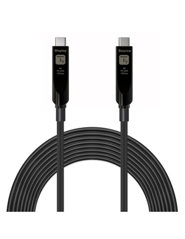 Cavo Ottico Attivo (AOC) Dati e Video USB 3.2 Gen 2 10Gbps USB-C&trade M/M Fibra Ottica 8K 15 m