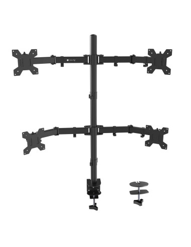 Supporto da Scrivania per 4 Monitor 13-27'' a Morsetto o Vite Passante