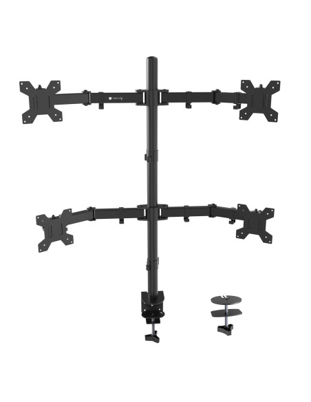 Supporto da Scrivania per 4 Monitor 13-27'' a Morsetto o Vite Passante