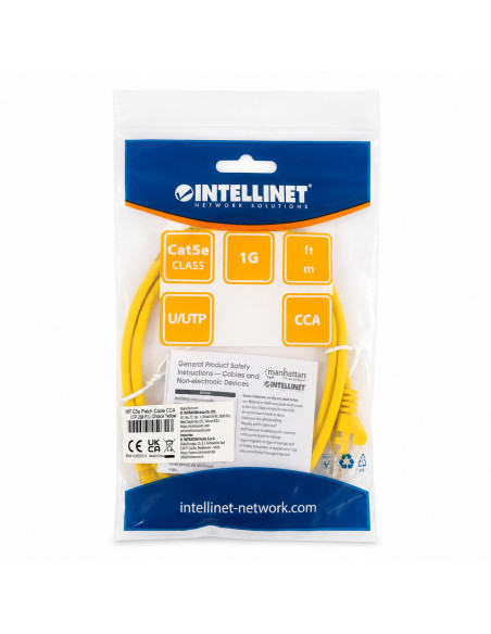 Cavo di rete Patch CCA Cat. 5e Giallo UTP 1 mt