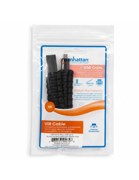 Bracciale Paracord con Micro USB Nero