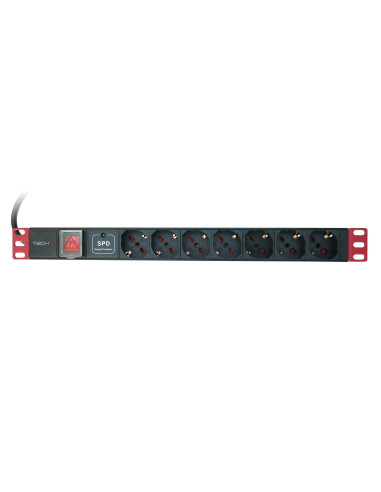 Multipresa da Rack 19'' 7 Posti con limitatore da sovratensioni