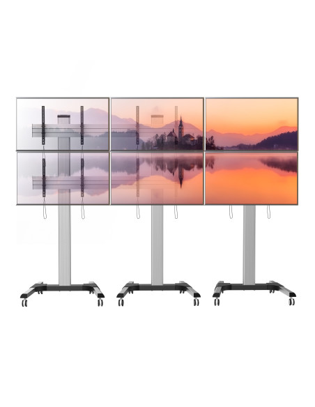 Supporto a Pavimento per 6 TV LCD/LED 22-55'' per Video Wall