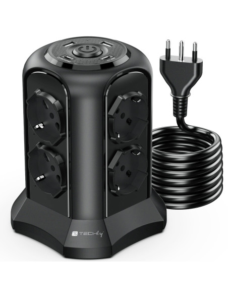 Multipresa da Tavolo a Torretta Salvaspazio 8 Posti Italiana Bipasso / Schuko 2 USB-A e 2 USB-C&trade