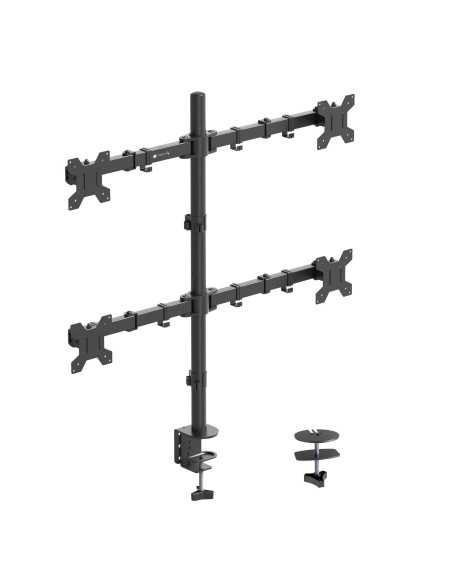 Supporto da Scrivania per 4 Monitor 13-27'' a Morsetto o Vite Passante